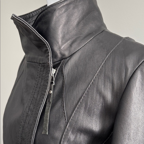 Michael Kors Black Moto Leather Jacket size S - Picture 8 of 13